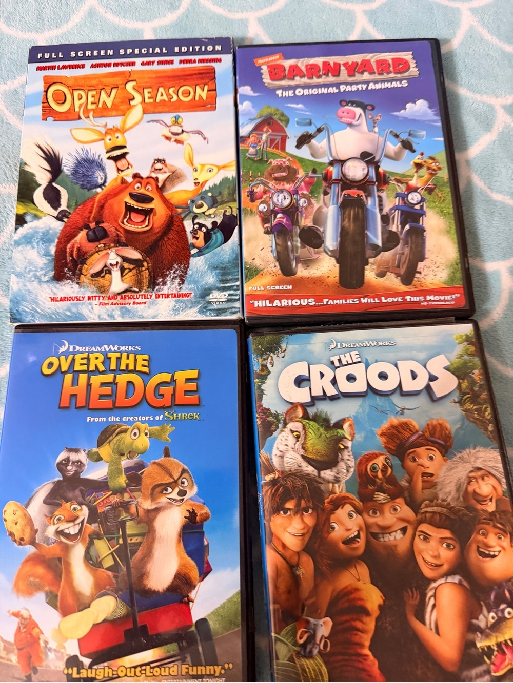 DreamWorks Kids DVD Bundle Croods Open Season Barnyard Over the Hedge